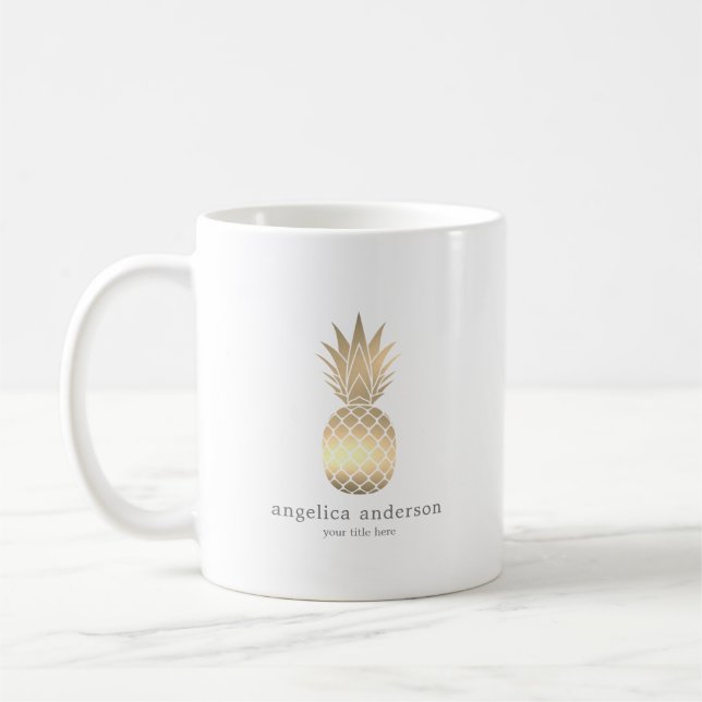 Mug personnalisé d'ananas d'or moderne (Gauche)