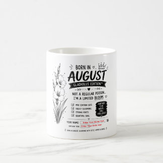 Mug personnalisé d'anniversaire de Glaïeul d'août