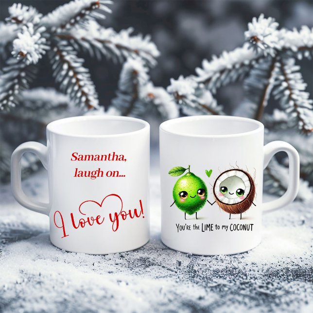 Mug Personnalisé de la Saint-Valentin avec Nourrit (Funny Cartoon Food Love Mug Personalized Valentine)