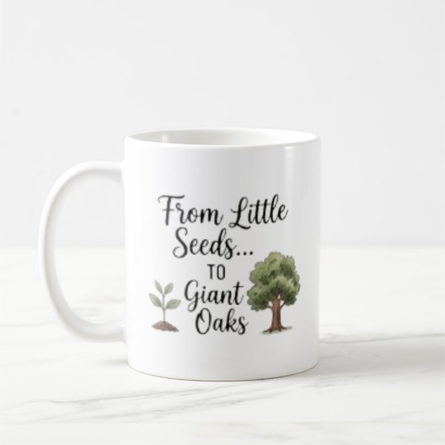 Mug Personnalisé De Petites Graines À Des Chênes Géant (Gauche)