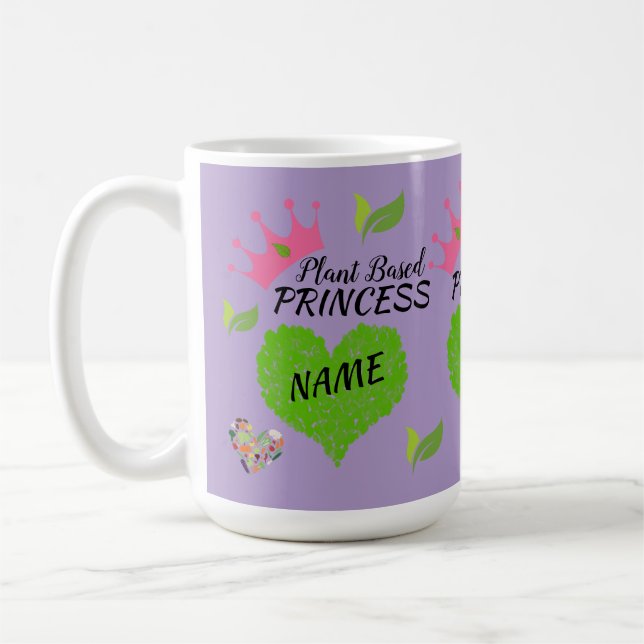 Mug Personnalisé de Princesse Végétalienne - Mug v (Gauche)