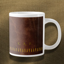 Mug Personnalisé de Savant au Style de Cuir Cousu