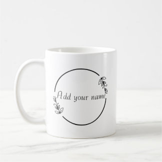 Mug personnalisé – Design floral minimaliste