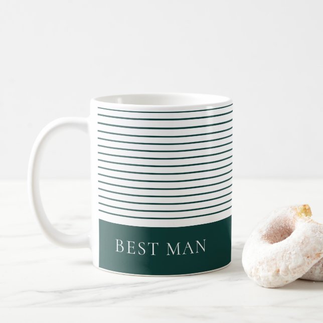 Mug Personnalisé Design Vert Blanc Grillé Meilleur Hom (Avec donut)