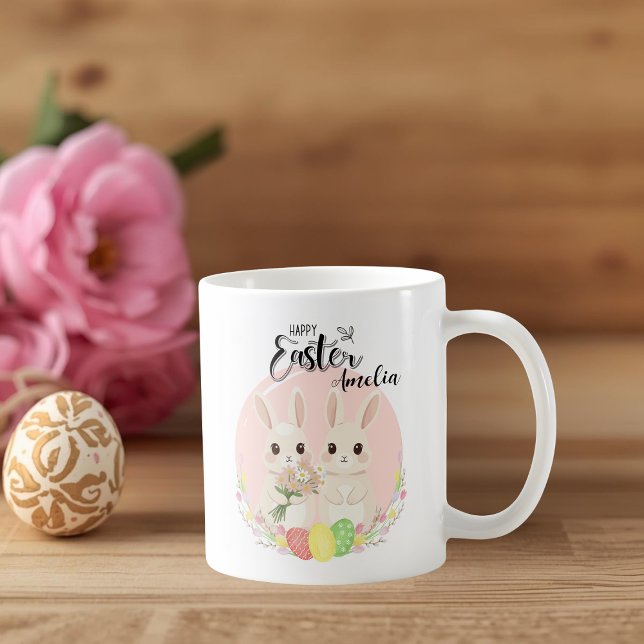 Mug personnalisé Deux Lapins de Pâques (Créateur téléchargé)