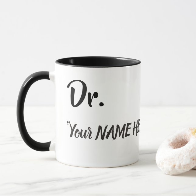 Mug Personnalisé Dr Mug, Médecin cadeau, cadeaux, Médi (Avec donut)