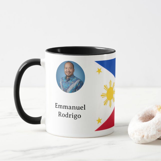 Mug personnalisé drapeau de l'héritage Pinoy phili (Avec donut)