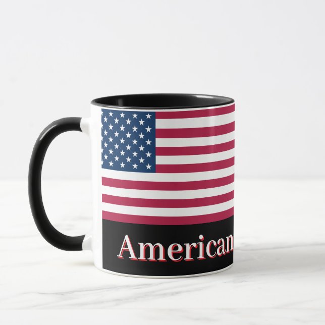 Mug Personnalisé Drapeau USA Patriotique Héros Amé (Gauche)