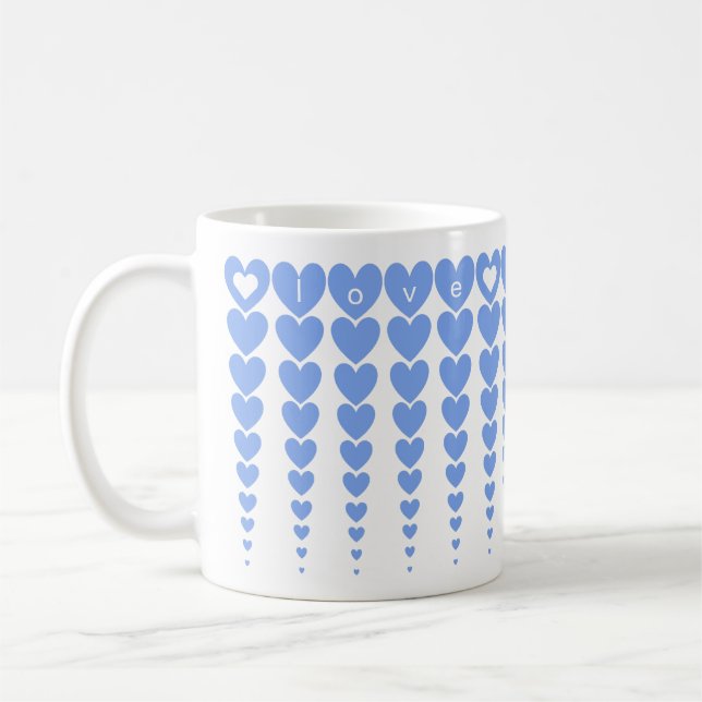 Mug Personnalisé Élégant Amour Espoir Coeurs Bleus Tin (Gauche)