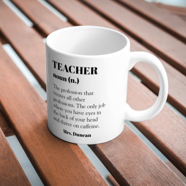 Mug Personnalisé Enseignant Définition Mot Noun Année  (Créateur téléchargé)