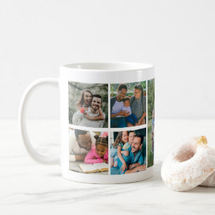 Mug Personnalisé Famille moderne 7 Photo Collage Modèl