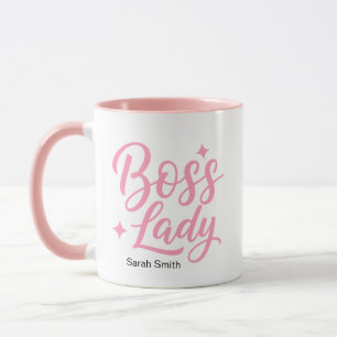Mug Personnalisé Femme Patronne Écriture Script Ro