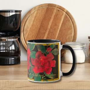 Mug personnalisé Fête des Mères à fleurs rouges