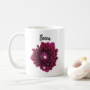 Mug Personnalisé Fleur Dahlia Profond Violet
