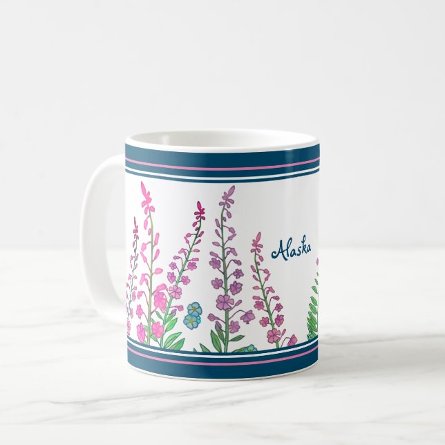 Mug Personnalisé Fleur sauvage de l'Alaska (Devant gauche)