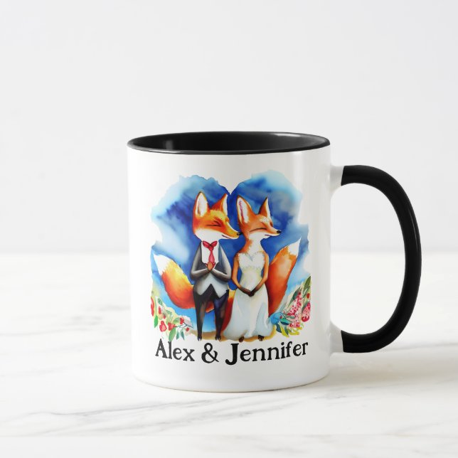 Mug Personnalisé Fox Couple Names (Droite)