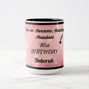 Mug Personnalisé Fun Étincelant 81e Anniversaire