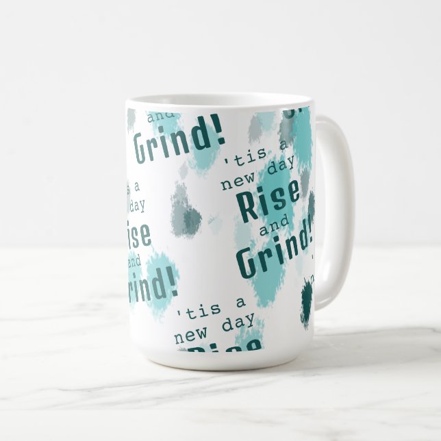 Mug Personnalisé Funny Abstrait Gris Bleu Gris Vert Sp (Devant droit)