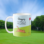 Mug Personnalisé Funny Birthday Cartoon Chat Plaisante<br><div class="desc">👉 Mettez un sourire sur un visage avec ce chat amusant qui joue à la tasse de café de golf! Parfait pour un cadeau d'anniversaire ! #zazzlemade - Cliquer simplement pour personnaliser ce design 🔥 Mes promesses - Ce design a des éléments dessinés à la main uniques (dessiné mon moi...</div>