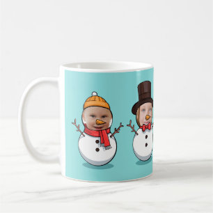 Mug Personnalisé Funny Visage Photo Snowmen Noël