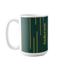 Mug personnalisé géométrique en or vert émeraude