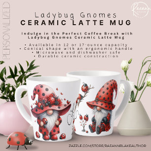 Mug personnalisé Gnome coccinelle Latte