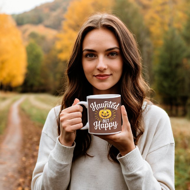 Mug Personnalisé Hanté Mais Heureux (Créateur téléchargé)