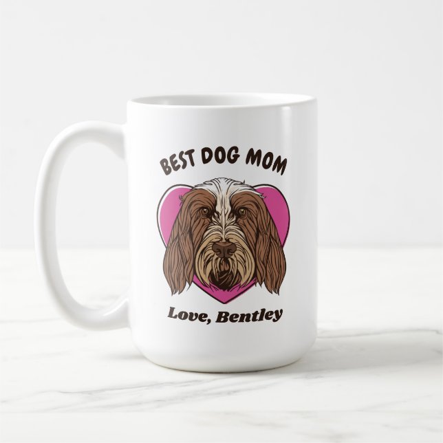 Mug Personnalisé Italien Spinone Chien Maman Texte Per (Gauche)