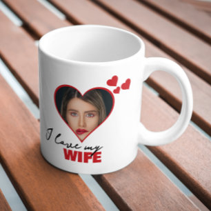 Mug Personnalisé J'aime ma femme Coeur Photo