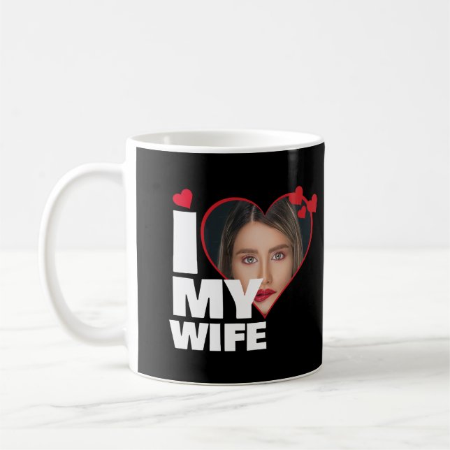 Mug Personnalisé J'aime ma femme Coeur Photo (Gauche)