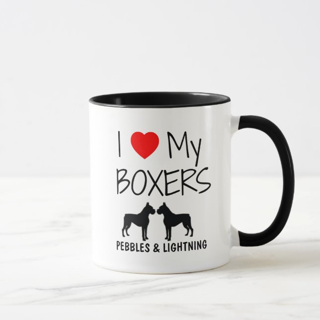 Mug Personnalisé J'Aime Mes Deux Boxes (Droite)