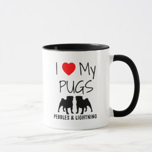 Mug Personnalisé J'Aime Mes Deux Carlins