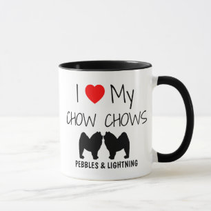 Mug Personnalisé J'Aime Mes Deux Chow Chow Chows