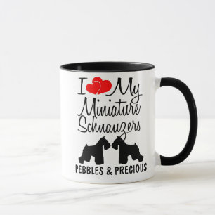 Mug Personnalisé J'Aime Mes Deux Schnauzers Miniature