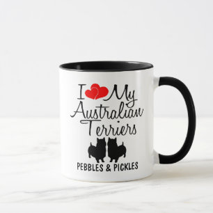 Mug Personnalisé J'Aime Mes Deux Terriers Australiens