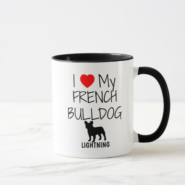 Mug Personnalisé J'Aime Mon Chien À Balles Français (Droite)
