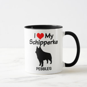 Mug Personnalisé J'Aime Mon Chien Schipperke Silhouett