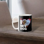 Mug Personnalisé J'aime mon coeur de chien Photo<br><div class="desc">Personnalisé One Of A Kind Photo Heart mug de Ricaso - Love heart Modèle photo Design .. ajoutez simplement votre propre photo à cette grande tasse à café personnalisée avec bold I LOVE MY DOG (insérez votre propre texte ou laissez tel quel) .. facile à personnaliser produits modèle photo personnalisables...</div>