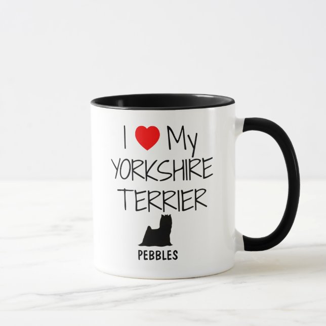 Mug Personnalisé J'Aime Mon Yorkshire Terrier (Droite)