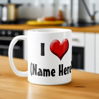 Mug Personnalisé, j'aime... Nom Saint Valentin