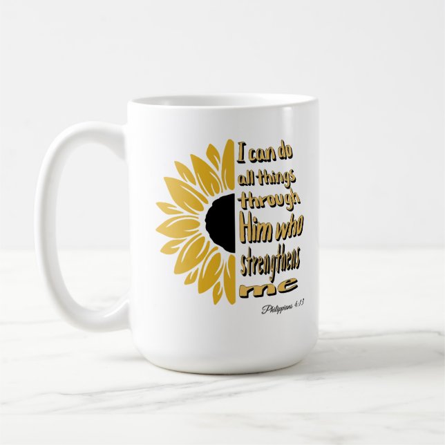 Mug Personnalisé Je Peux Faire Toutes Les Choses Sunfl (Gauche)