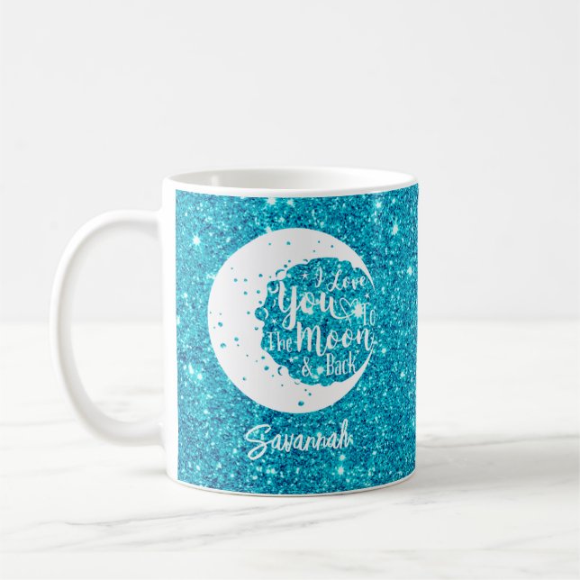 Mug Personnalisé Je t'aime à la lune & retour Café (Gauche)