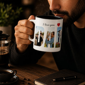 Mug Personnalisé Je T'Aime Collage Photo Papa