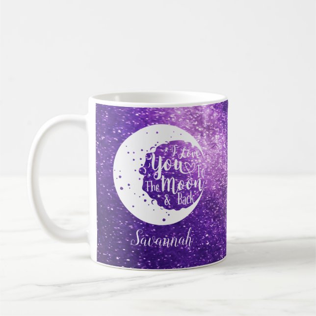 Mug Personnalisé je vous aime à la lune & dos (Gauche)
