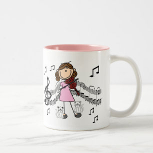 Mug Personnalisé Joueuse de Violon en Bâtonnets