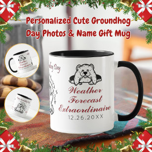 Mug Personnalisé Jour de la marmotte Photos et Nom Cad