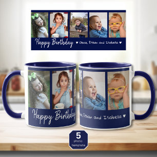 Mug Personnalisé Joyeux Anniversaire 5 Photo Collage B