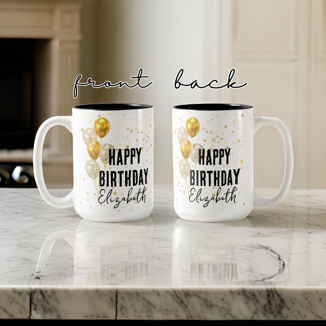 Mug personnalisé "Joyeux Anniversaire", Cadeau d'a (happy birthday mug for her, birthday present for women, birthday present for girl, birthday mug)