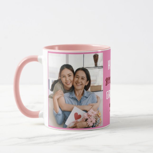 Mug Personnalisé Joyeux Anniversaire Grand-mère Photo  (Gauche)