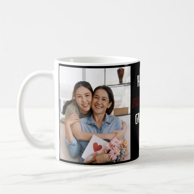 Mug Personnalisé Joyeux Anniversaire Grand-mère Photo  (Gauche)